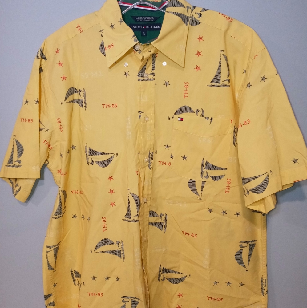 Tommy Hilfiger Mens Button Down Short Sleeve